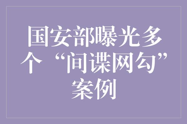 国安部曝光多个“间谍网勾”案例