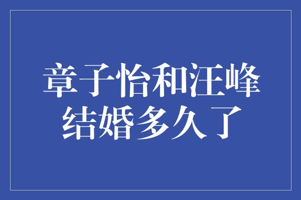 章子怡和汪峰结婚多久了