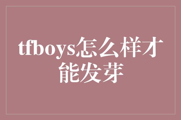 tfboys怎么样才能发芽