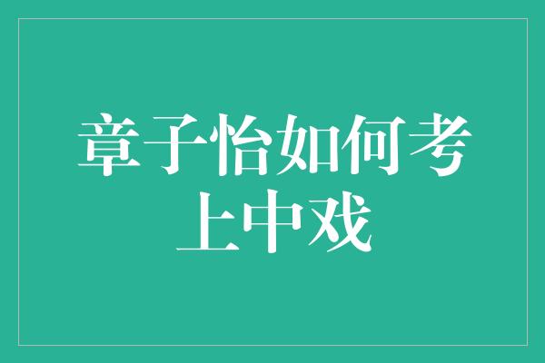 章子怡如何考上中戏