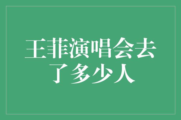 王菲演唱会去了多少人