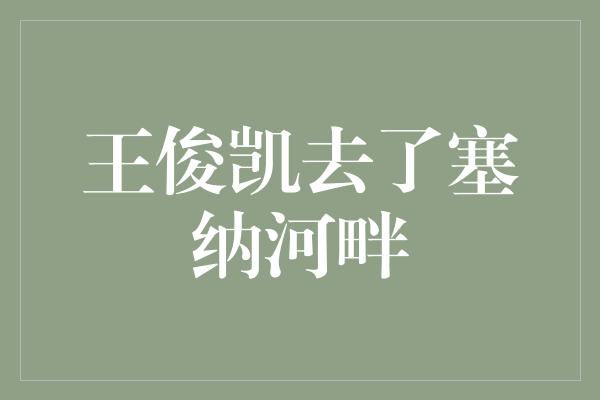 王俊凯去了塞纳河畔