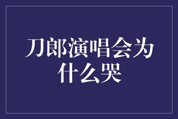 刀郎演唱会为什么哭