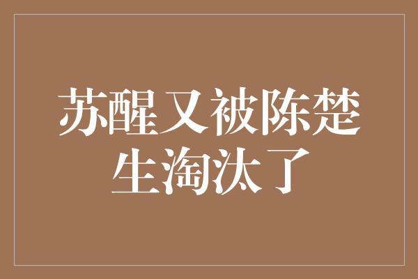 苏醒又被陈楚生淘汰了