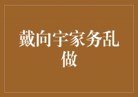 这是为什么戴向宇家务总是乱做的原因