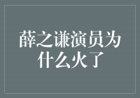 《薛之谦演员为什么火了》